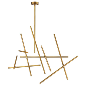 Eurofase Crossroads, Chandelier , 18-Light, 59", Brushed Brass – Eurofase Chandeliers