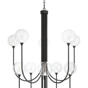 Eurofase Iissa, Chandelier, 10-Light, 40", Matte Black, Clear Glass – Eurofase Chandeliers