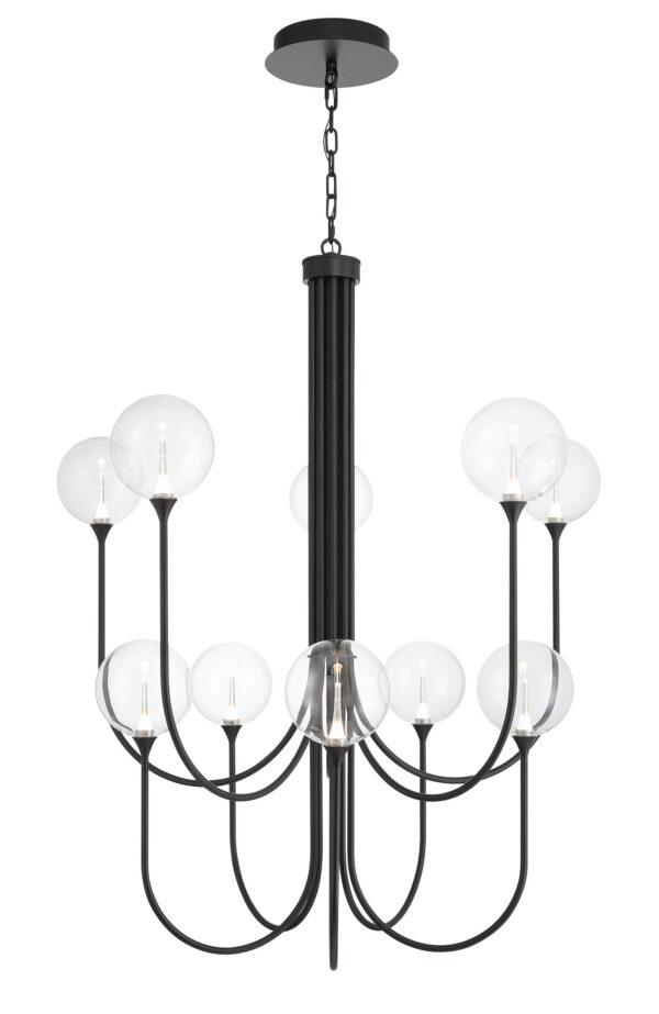 Eurofase Iissa, Chandelier, 10-Light, 40", Matte Black, Clear Glass – Eurofase Chandeliers